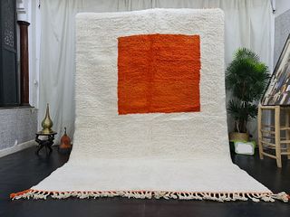 Authentic White Orange Rug