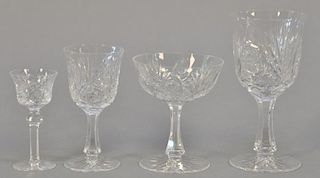 Cut glass stemware in three sizes.