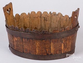 Scandinavian oak iron banded tub, 19th c.