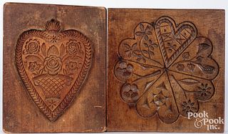 Two carved cake boards