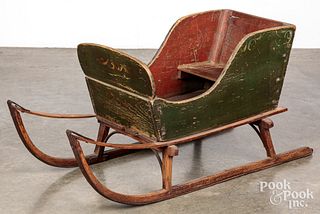 Painted child's sleigh, late 19th c.