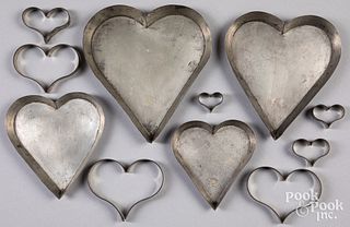 Set of tin nesting cookie cutters and molds