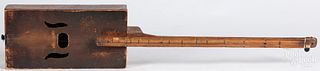 Folk art cigar box stringed instrument, ca. 1900