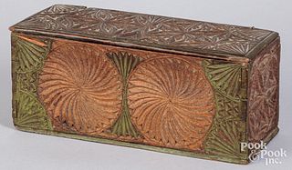 Frisian carved oak dresser box, early 19th c.