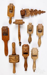 Group of carved pastry rollers, 19th/20th c.