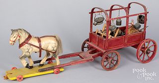 Horse drawn wood hukster wagon, ca. 1900
