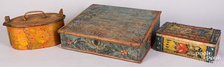 Three Scandinavian painted boxes, 19th c.