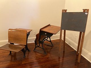Desks and Chalkboard