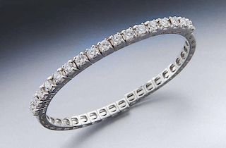 14K gold and diamond cuff bracelet