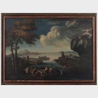 Manner of Agostino Tassi (1578-1644): Panoramic Landscape with Figures