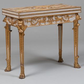 Italian Neoclassical Style Painted and Parcel-Gilt Fold Over Games Table
