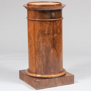 Biedermeier Black Walnut Pedestal Cabinet
