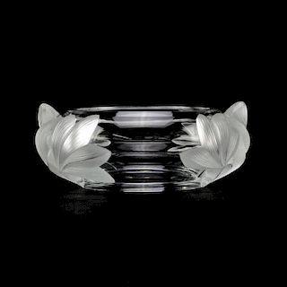 Lalique France "Pivionne" Water Lily Crystal Bowl.