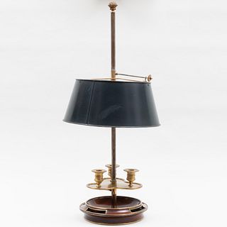 French Gilt-Bronze-Mounted Mahogany and Tôle Bouillotte Lamp