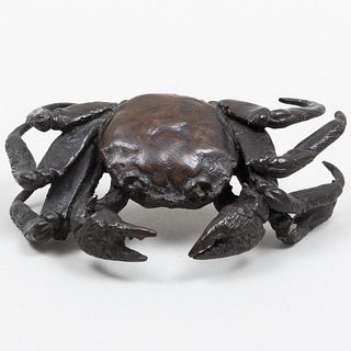 Bronze Sculpture of a Crab, Probably Japanese