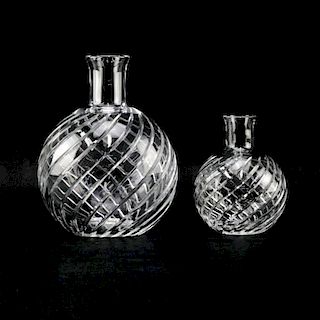 Grouping of Two (2) Baccarat Crystal "Cyclades" Flower Vases.
