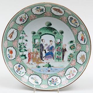Chinese Export Famille Rose Porcelain 'Pronk Arbor' Dish