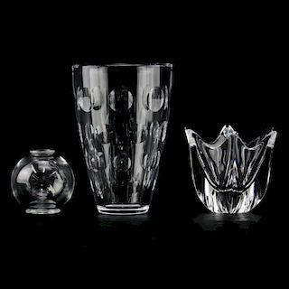 Grouping of Three (3) Crystal Tabletop Items