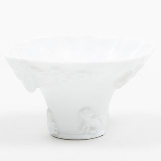 Chinese White Glazed Porcelain Libation Cup