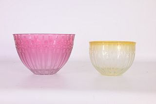 (2) Gary Genetti Artisan Art Glass Bowls