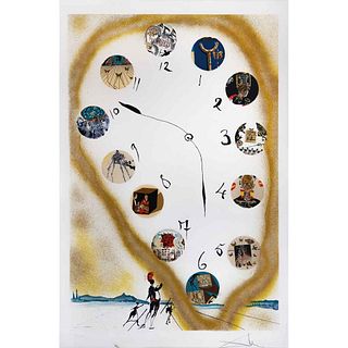 SALVADOR DALÍ, Time and space, de la serie Time, 1973, Firmada, Litografía 163 / 250, 85 x 56 cm medidas totales