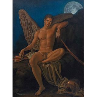 ABEL ALMENARA, Eros, Firmado y fechado MMVI, Óleo sobre tela, 61.5 x 46 cm, Con certificado