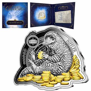 2022 Samoa 1 oz Silver Fantastic Beasts - Niffler Shaped Coin .999 Fine (w/Box & COA)