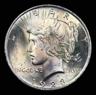 1923-p Peace Dollar $1 Graded ms66+ By SEGS