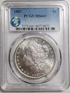 1887 P Morgan Dollar PCGS MS-64+ Sight White