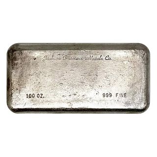 100 oz Jackson Precious Metals Vintage Silver Bar .999 Fine