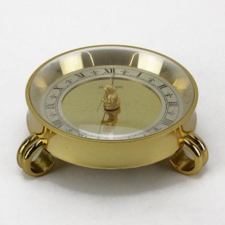 20th Century Luxor Brass Desk Clock.