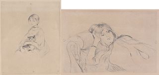 (2) Berthe Morisot (1841 - 1895) Etchings