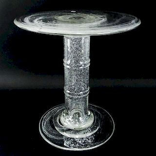 Contemporary Italian Style Round Glass End Table