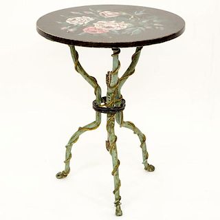 20th Century Italian Patina Furniture Co. Round Side Table