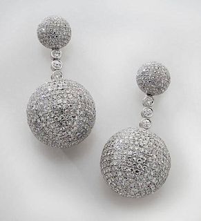 18K gold and diamond disco ball earrings