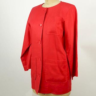 Yves Saint Laurent Rive Gauche Red Blazer Jacket