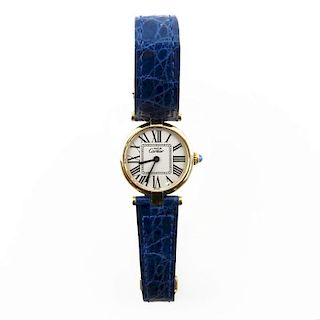 Cartier Paris "Must De" Vermeil Sterling and Argent (Gold) Plated Quartz Watch.