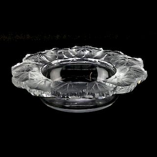 Lalique France "Honfleur" Crystal Bowl. Signed. Good condition. Measures 2-1/4" H x 9" D. Shipping $35.00 (estimate $150-$250)