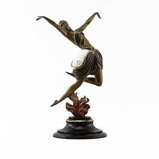 Romain (Erte) De Tirtoff, Russian (1892-1990) Bronze "Danseuse" Sculpture