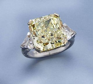 11.67 ct. fancy intense yellow (GIA) diamond ring