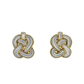 Angela Cummings 18k Gold MOP Knot Earrings