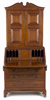 Chippendale walnut secretary desk, ca. 1800, pr
