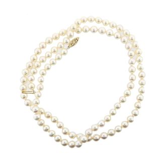 14k Gold 7.5mm - 8mm Pearl Necklace