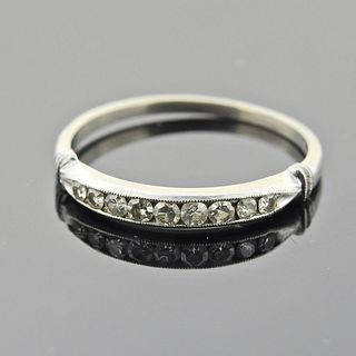 Midcentury 18k Gold Diamond Band Ring