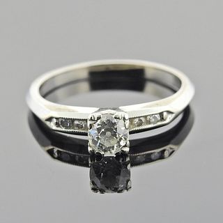 Midcentury 14k Gold Diamond Engagement Ring