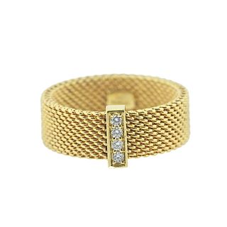 Tiffany & Co Somerset 18k Gold Diamond Band Ring