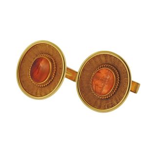 Ancient Roman Intaglio Gold Cufflinks