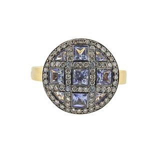 Zorab 18k Gold Sapphire Diamond Ring