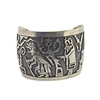 Native American Sterling Silver Cuff Bracelet