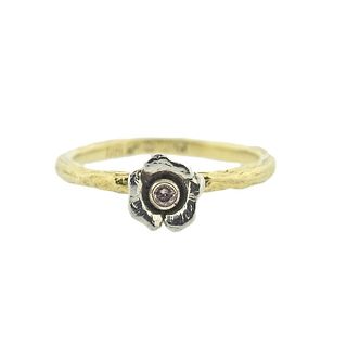 Sarah Graham  18k Gold Diamond Flower Ring